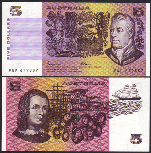 1985 Australia $5 Johnston/Fraser OCR-B (gEF) L000793